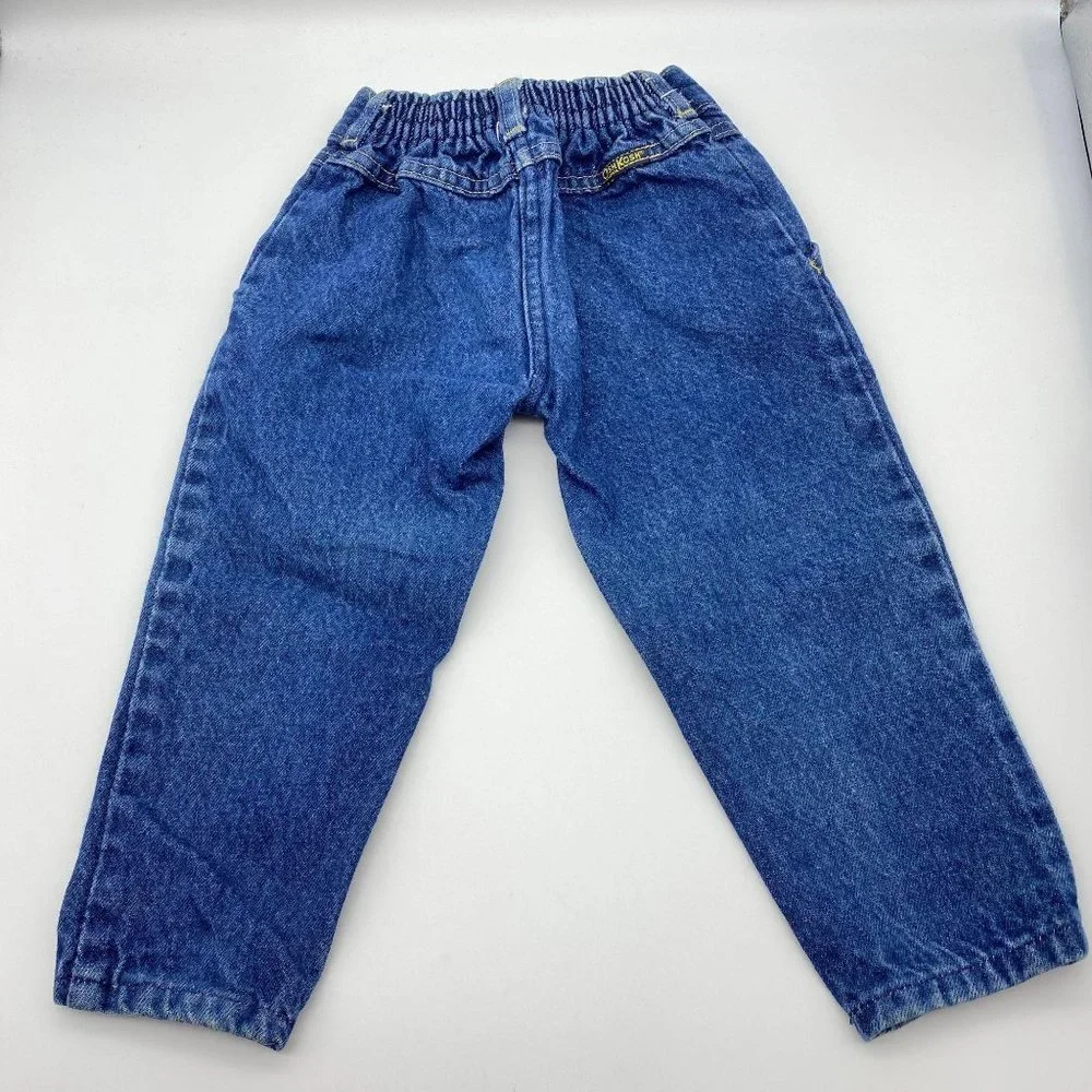 Vintage OshKosh B'Gosh girls denim jeans size 2T‎ cotton low yolk front